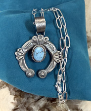 Sand cast  Handmade Sterling Silver Golden Hills Naja Pendant Necklace 22 inches picture