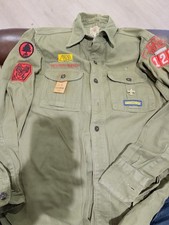 Vintage Boy Scouts BSA  1950’s Uniform Men’s Shirt Long Sleeve Patch picture