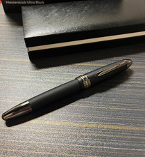 Luxury Montblanc Meisterstuck 163P Rollerball Pen Black Silver Trim New NIB picture